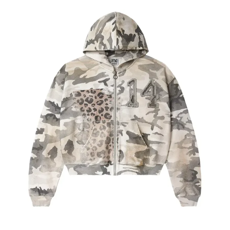 Forever Winter Camo Zip-Up Long-Sleeve Tee - Off-White