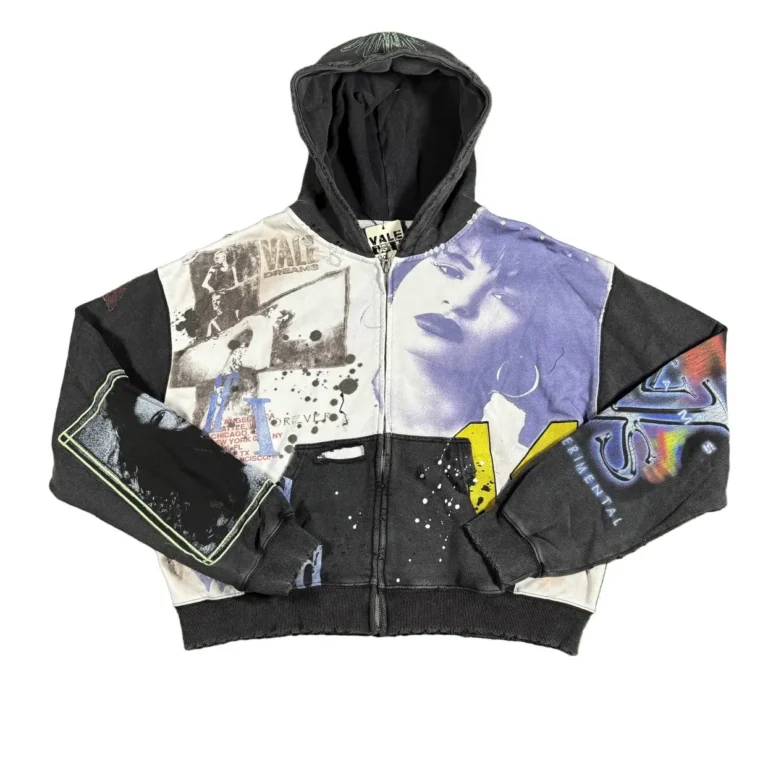 Vale Collage Art Zip Hoodie - Black/Multi