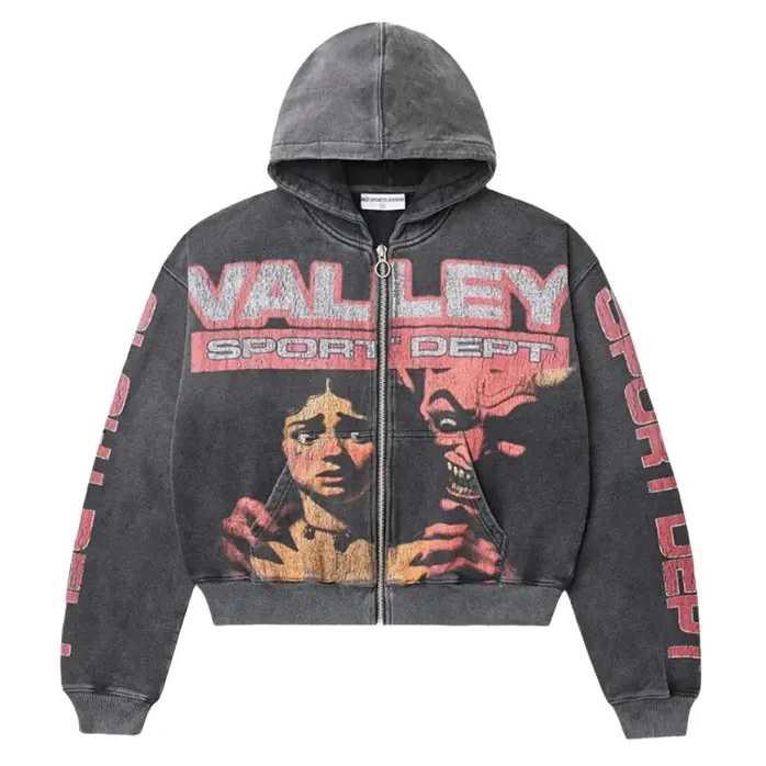 Vale Forever “Devil’s Advocate” Zip-Up Hoodie – Black/Red