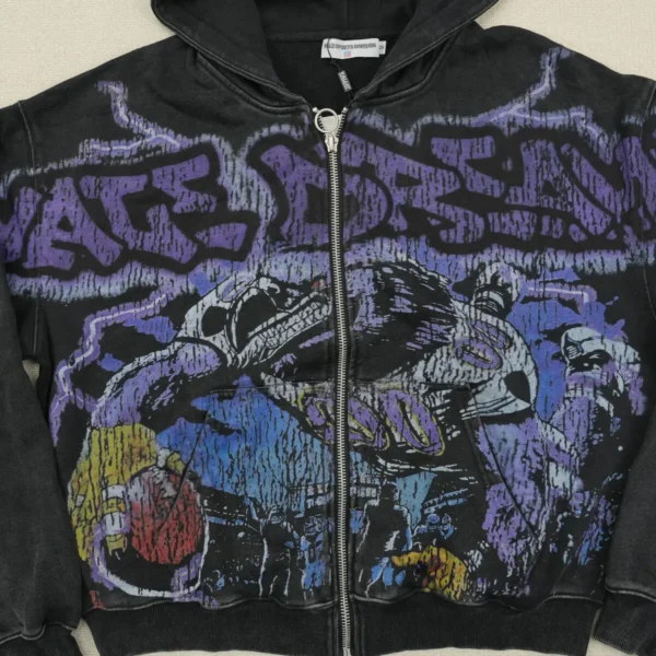 Vale Forever Raven Zip-Up Hoodie - Black/Multi