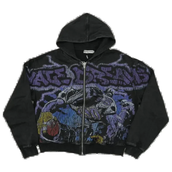 Vale Forever Raven Zip-Up Hoodie - Black/Multi