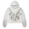 Distressed Chain Hoodie Heather Grey